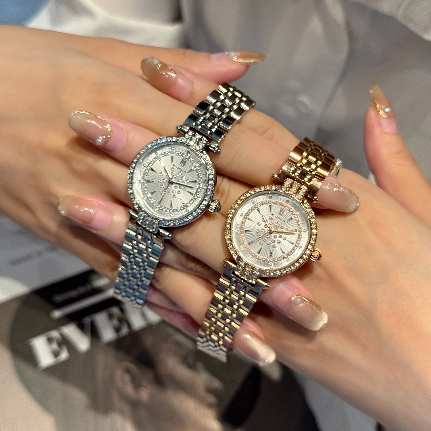 X-GEAR New Luxury Women's Watch Business & Fashion Style Rhinestone Decorated Waterproof Quartz Wristwatch Ideal Gift Choice