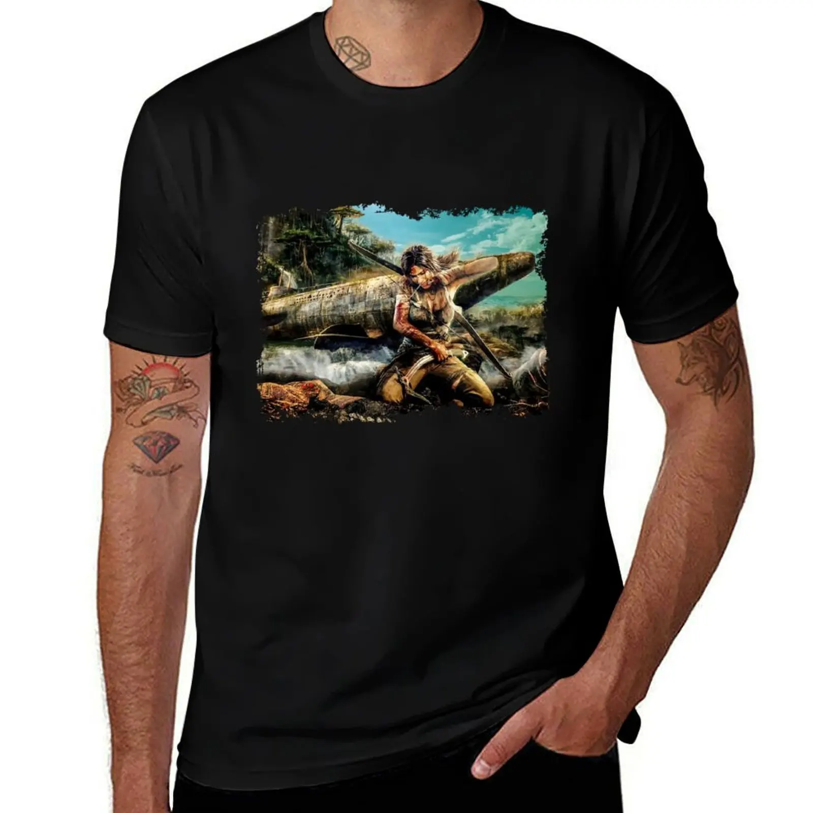 Lara Croft Tomb Raider 8K T-Shirt funny t shirts man T-Shirt