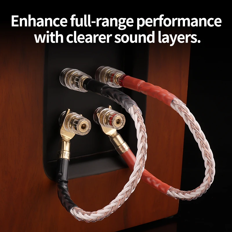 Kabel głośnikowy HiFi 4 szt. Mostek/Przewód połączeniowy Audio Over Machine Line 7N OCC Pozłacany Złotem Wtyk Bananowy Y Przewód Głośnikowy — zdjęcie produktu 6