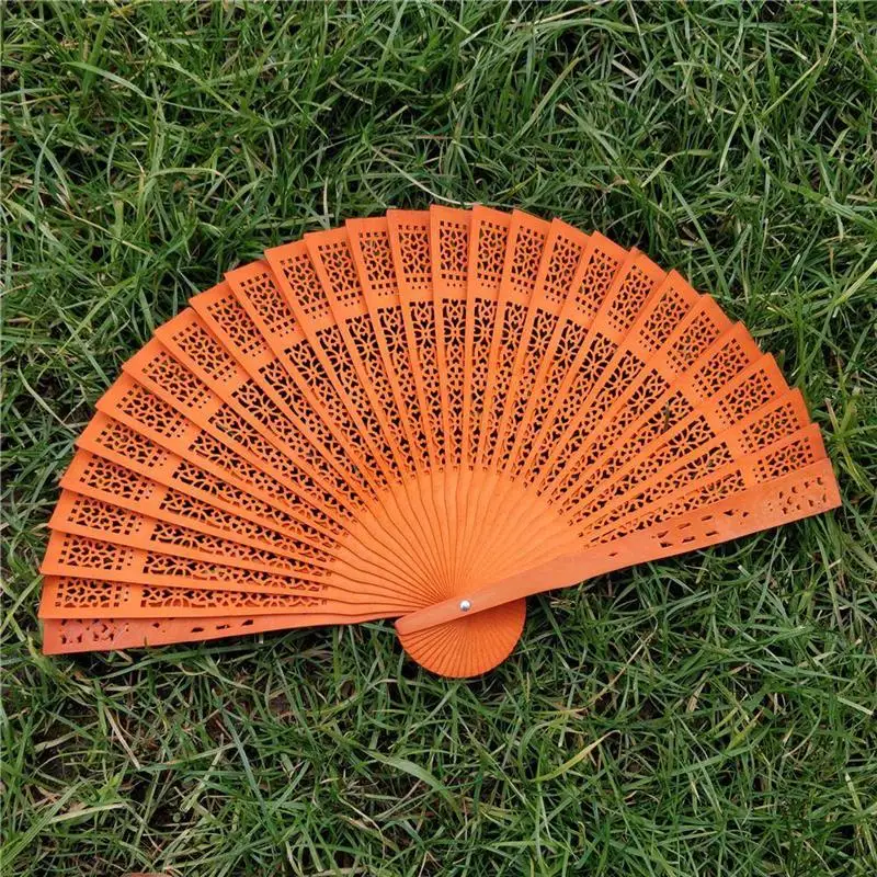 Handmade Hollow out Stackable Sandalwood Fan Ancient Style Bone Frame Easy to Open And Close Summer Practical Home Use Fan