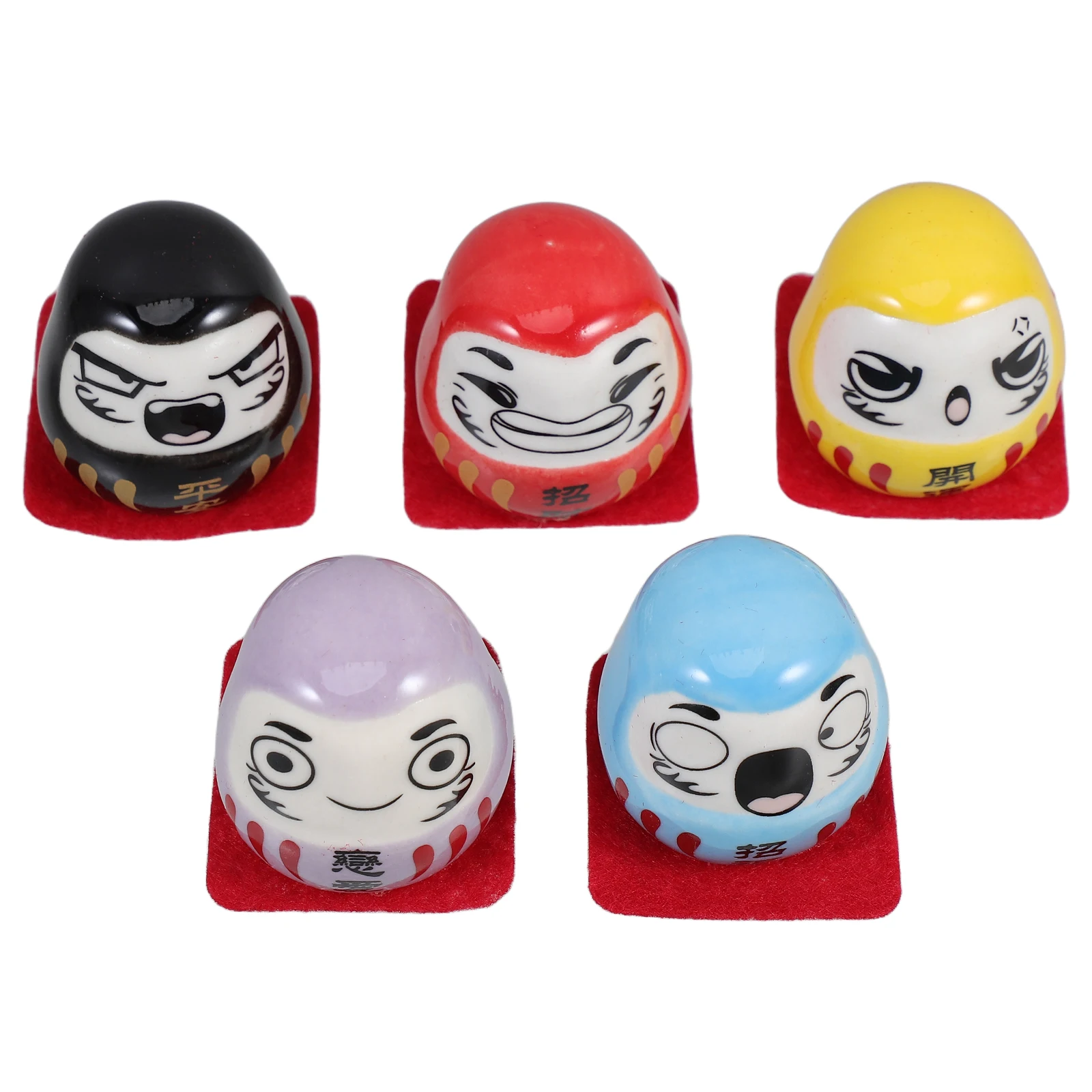 

5pcs Ceramic Egg Japanese Style Home Car Decor Statue Figurines Small Table Room Ornament House