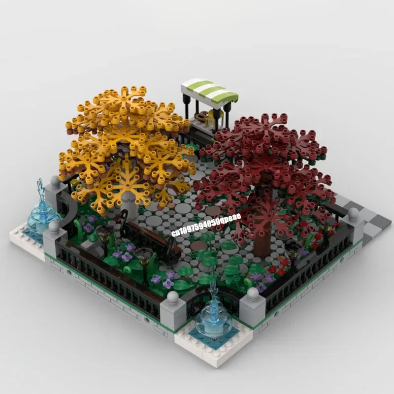 Nieuwe 1191 Stuks Stad Hot Selling Street View Moc Modulaire Boom Park Model Custom Puzzel Diy Creatieve Ideeën Kinderen Speelgoed verjaardagscadeau