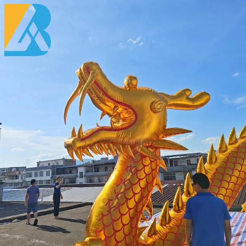 Customized Event Decorative Giant Gold Inflatable Dragon for New Year Display Toys