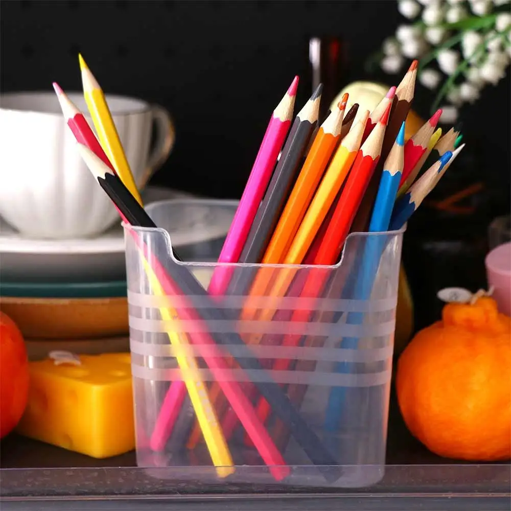 Durable Desktop Organizer Stationery Box Large Capacity Cosmetic Holder Storage Box Plastic INS Style Pen Holder Stationery