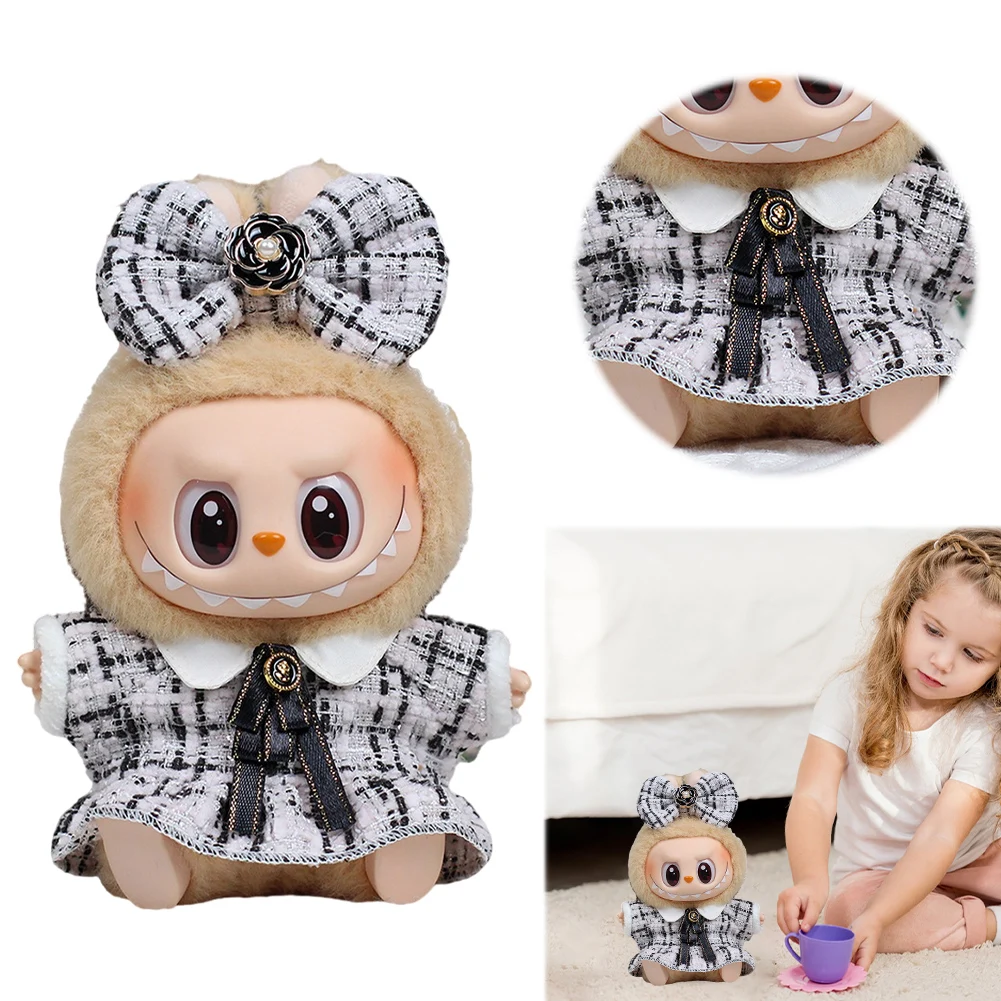

Cute Mini Doll Clothes for Labubu 17cm Dolls Accessories No Doll Doll Clothes Outfit Dress Up Clothes Kawaii Gift for Girls Kids