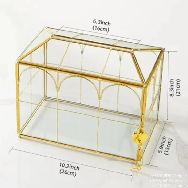 Nordic Wedding Card Box Birthday Gift Wish Bottle Home Decor Lockable Storage Box