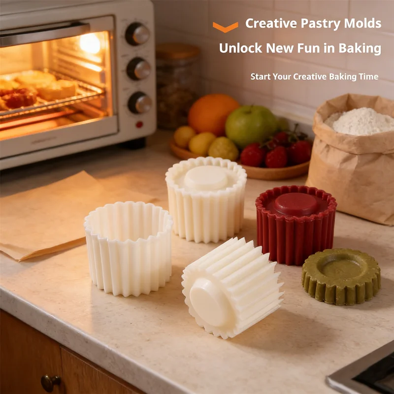 Hand Pressure Pastry Stamp Mold​ - Detachable Mooncake & Cake Decorator, DIY Home Baking Tool, Easy to Clean & Use, Baking Kit