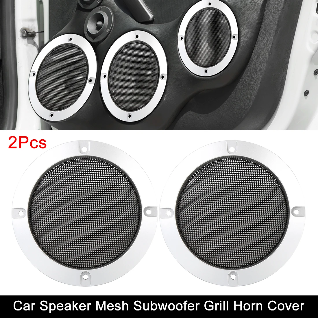 X Autohaux 4 Inch Car Speaker Grill Cover Subwoofer Protector Enclosure Grilles Speakers Glossy Mesh Horn Guard Frame Accessorie