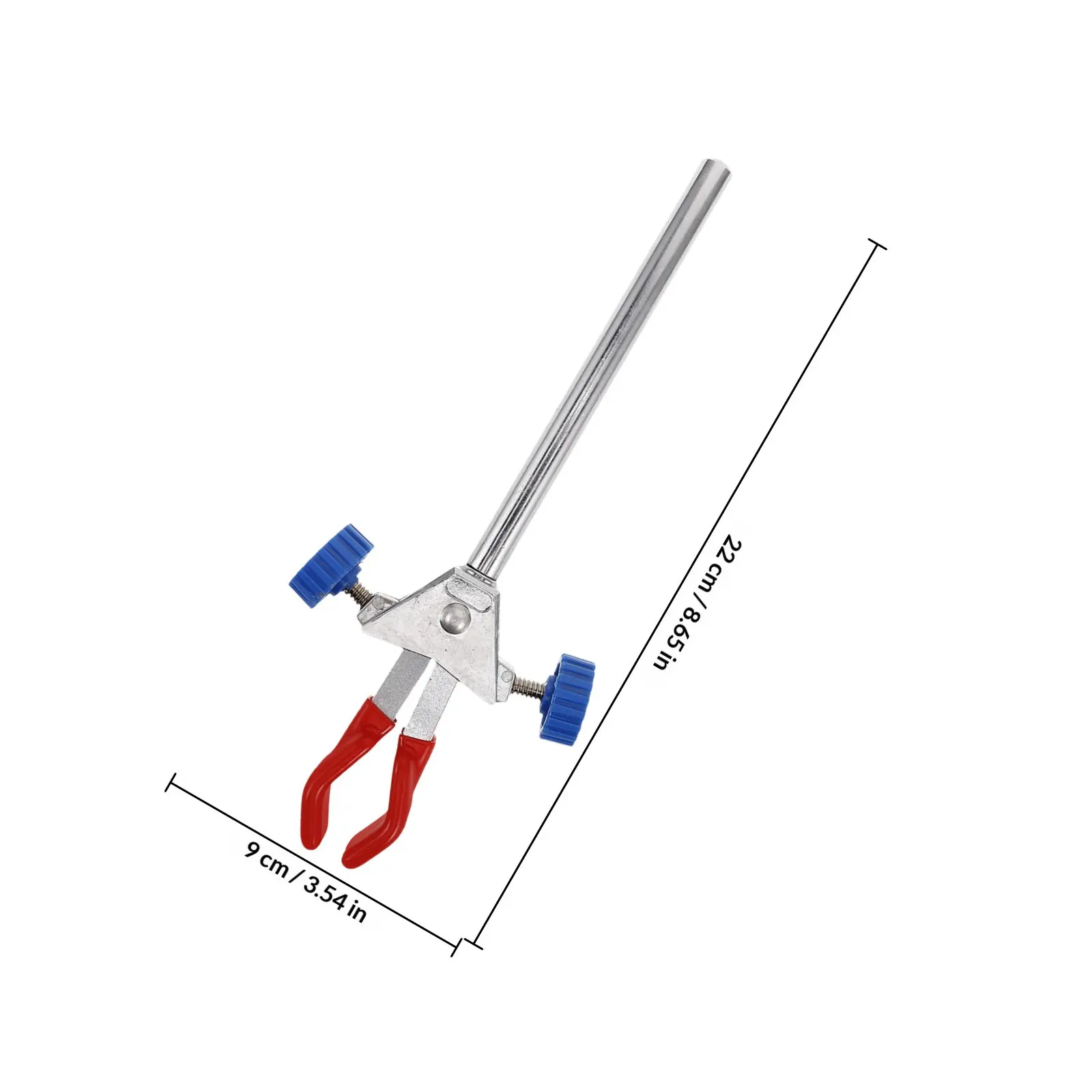 Lab Clamp 2 Prong Finger Style Adjustable Swivel Grip for Test Tube Holder Beaker Clamp Flask Mounting Lab Accessory Red