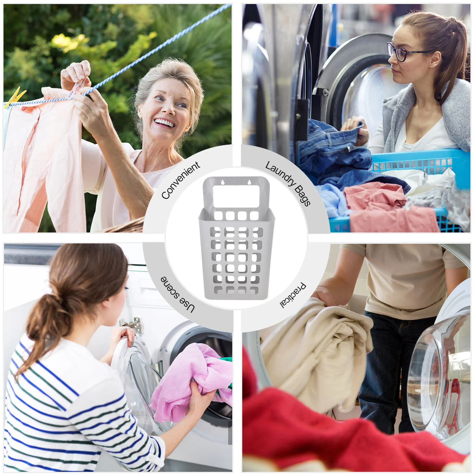 

Household Laundry Container Foldable Plastic Basket Large Grey for Clothes Towels Socks Storage Plastic Laundry Basket