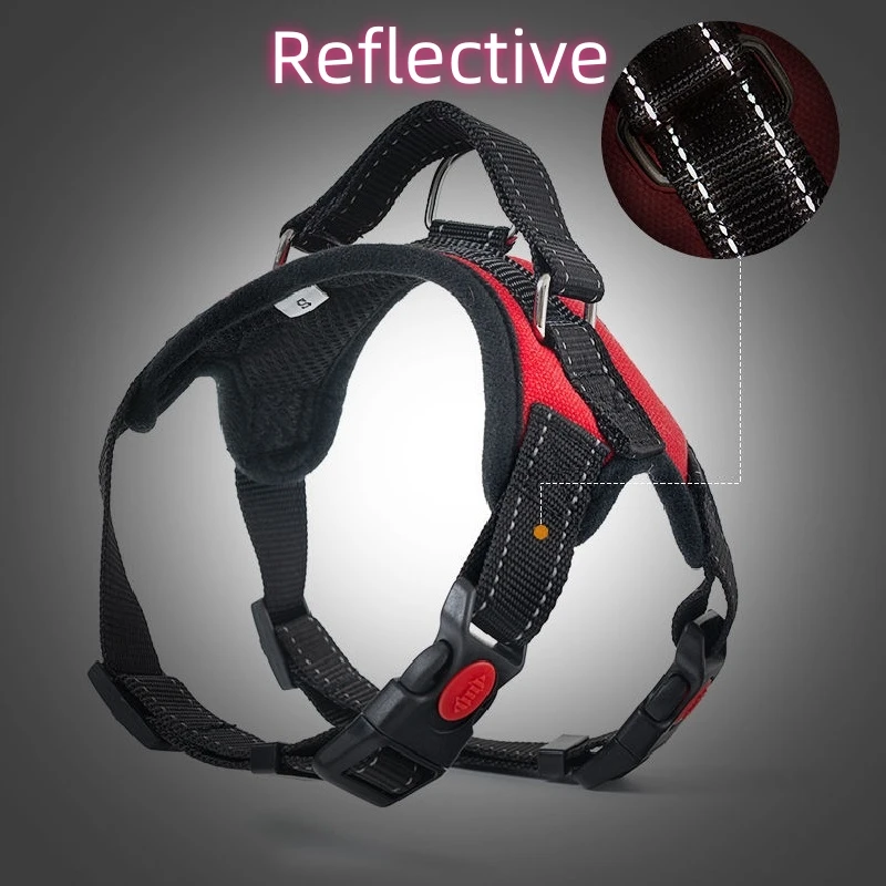 Dog Harness Vest Adjustable Pet Chest Strap Reflective Outdoor Training Dog Collars Harness Lead for Small Medium Large Dogs - view 4