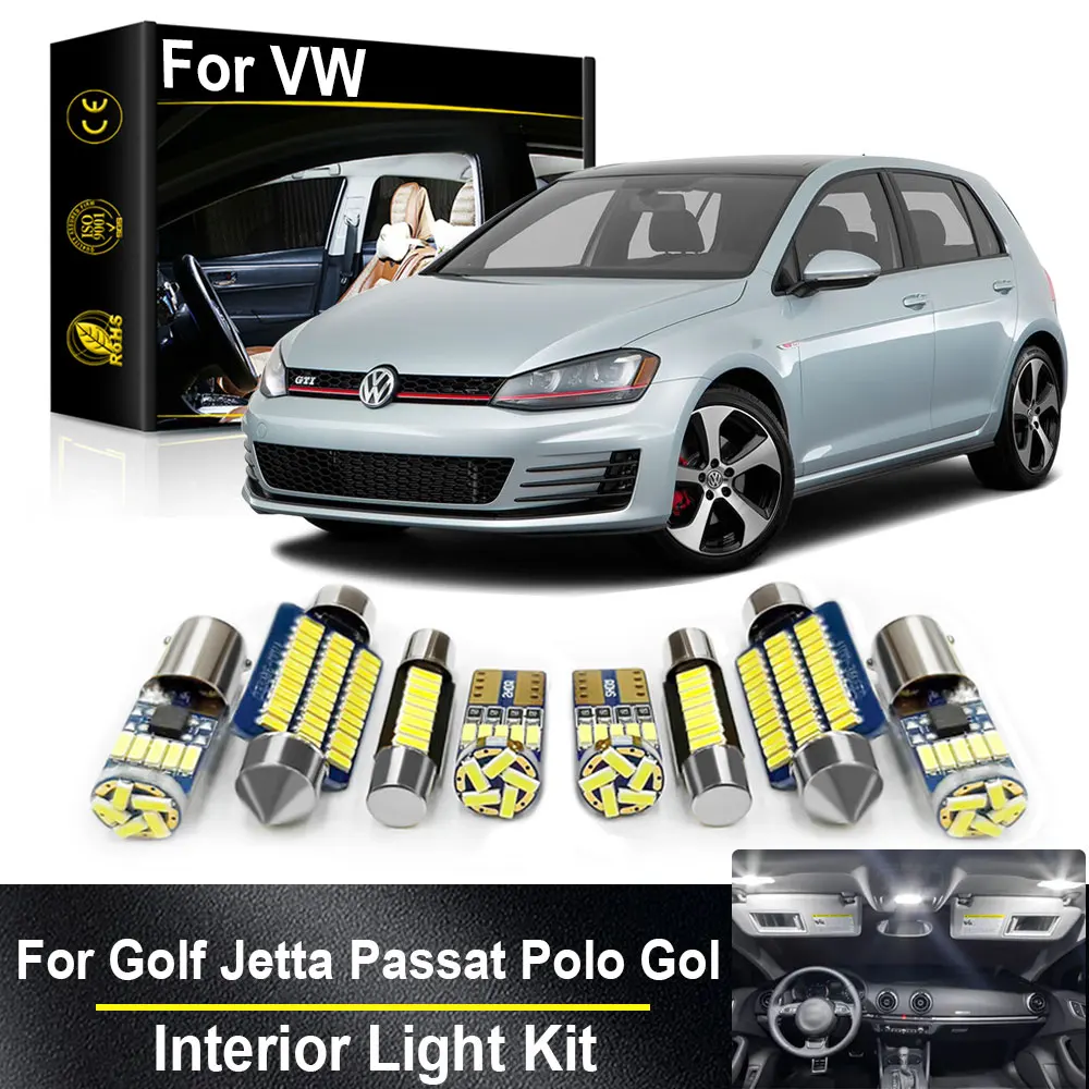 

Для Volkswagen VW Golf 2 3 4 5 6 7 Jetta Bora Vento Passat B5 B6 B7 B8 CC Polo Gol G4 G5 G6 G7 Комплект светодиодных внутренних фонарей Canbus
