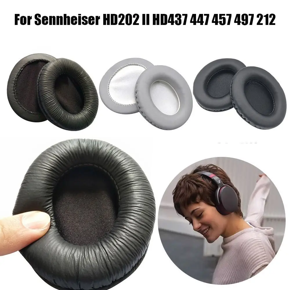 1Pair For Sennheiser HD202 II HD437 447 457 497 212 Headphone Earpad Replacement Soft Memory Foam Cushion Headset Accessories