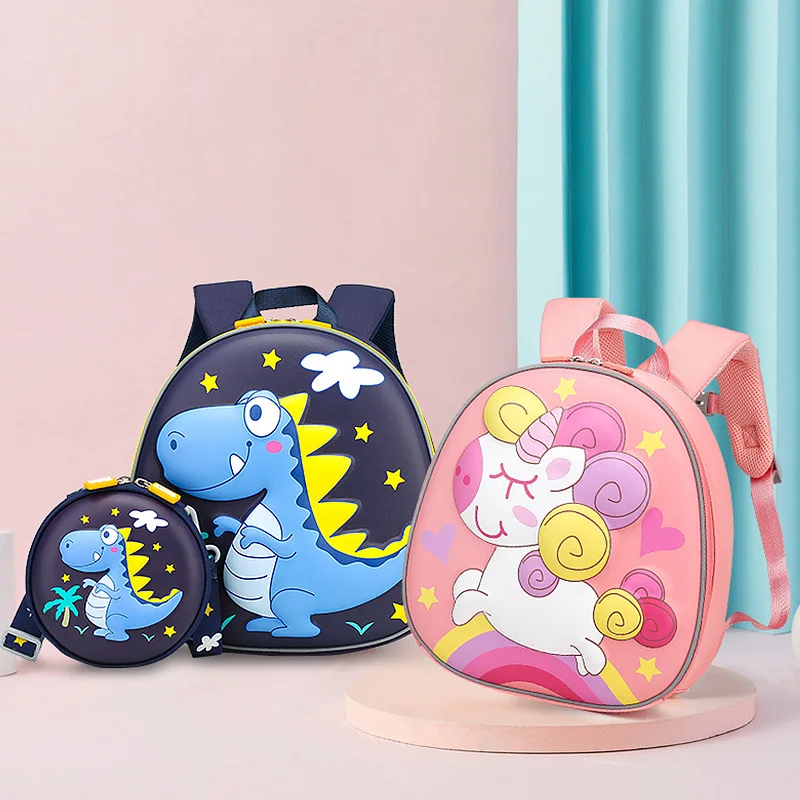 3-6-year-old Children Unicorn Schoolbags 2022 New Boys Girls Anti Lost Little Dinosaur Backpack In Kindergarten