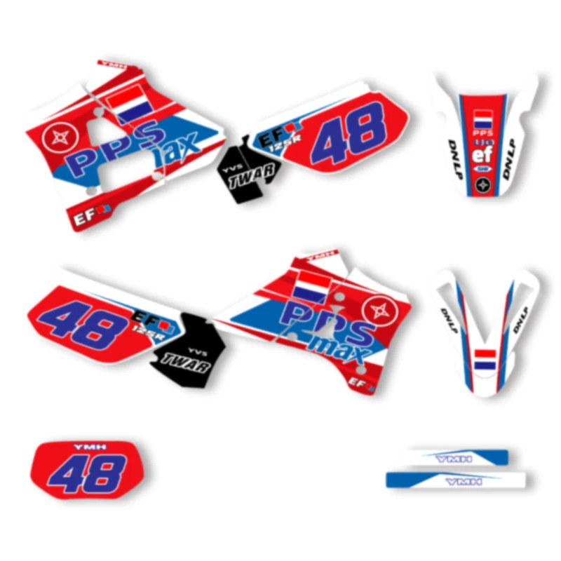 

DSMTECH Custom Motorcycle Graphics Enduro Decals Stickers Kits For For YAMAHA DT125R 150R 200R 004