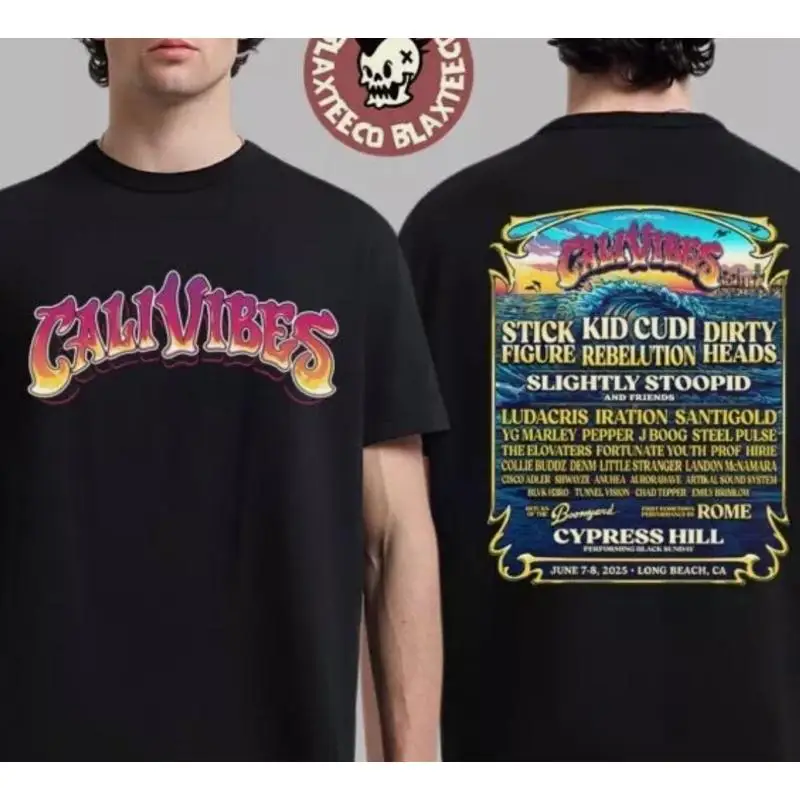 Cali Vibes 2025 Lineup In Long Beach California On June 2025 Two Sides T-Shirt