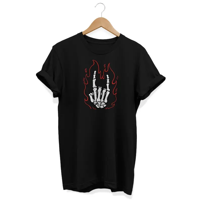 

Camiseta Rocker Skeleton Hand: Camiseta de heavy metal gótico