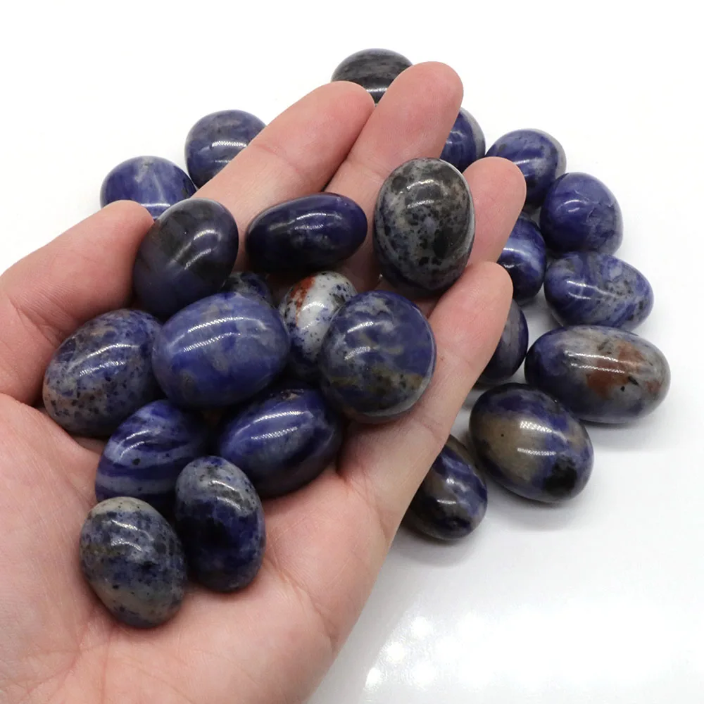 

Natural Round Blue Sodalite Crystal Tumbled Bulk Healing Mineral Specime Gemstones Gem Raw Aquarium Decoration Gift