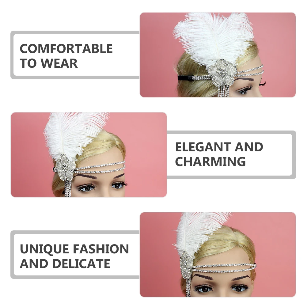 

Flapper Headpiece with and Tassel One Size 1920S Theme Party Accessory for Women Fancy Vintage Inspired Evening Event