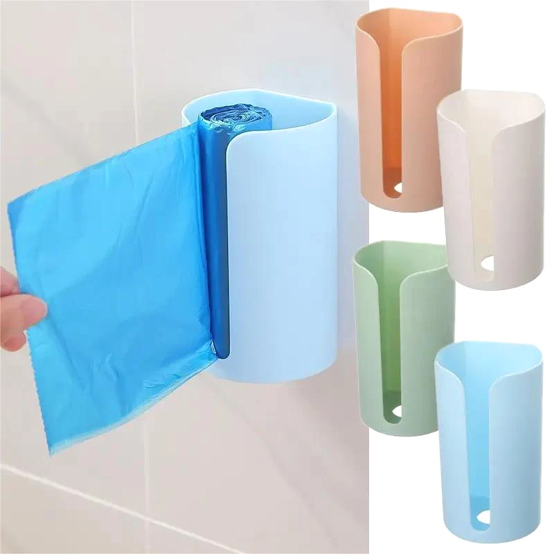 

Wall Mounted Trash Bags Holder Kitchen Plastic Garbage Bag Storage Box Bathroom Garbage Bag Dispenser Organizer