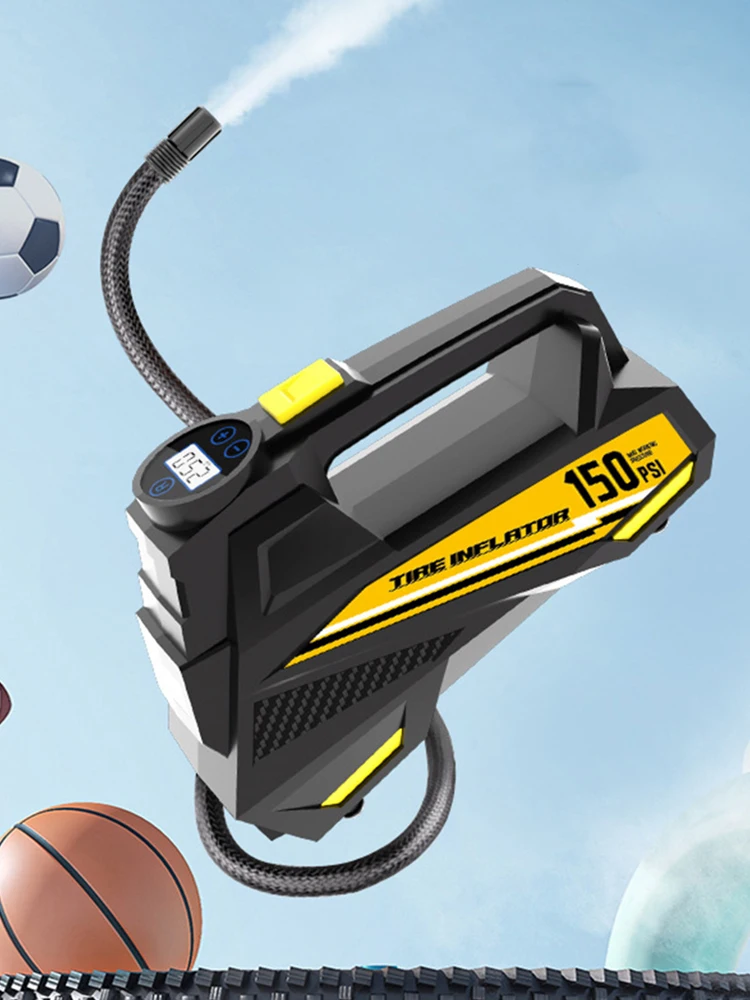 

150PSI Auto Electric Pump with LED Light Car Tire Inflator Digital Display Electric Air Pump for Automobile Bicycle Ball