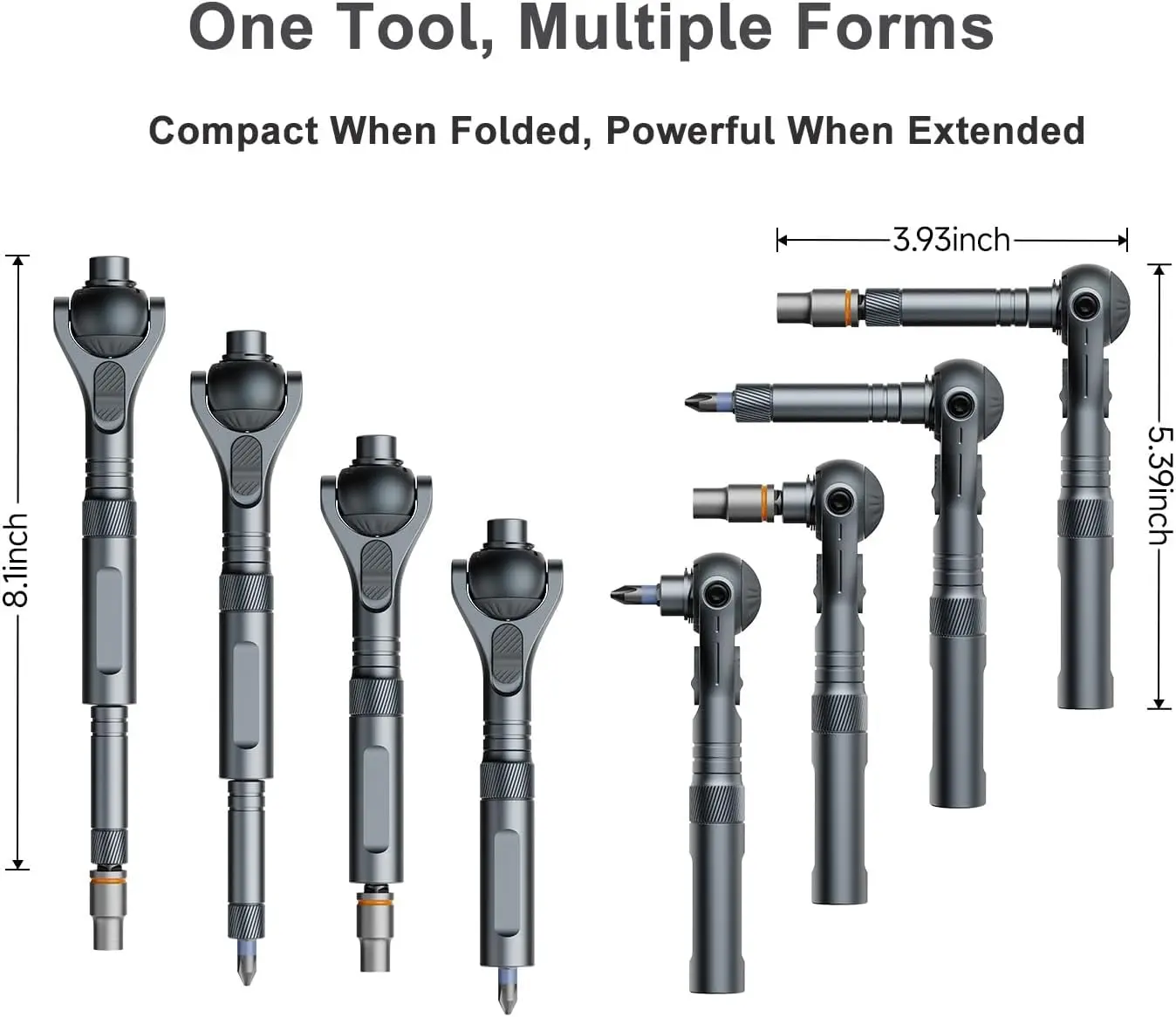 ATUMAN RS2 180° Rotating Head Ratchet Wrench Set  40 in 1 1/4" Drive Socket Set with Quick-Release, 28 S2 Bits & 9 CR-V Sockets