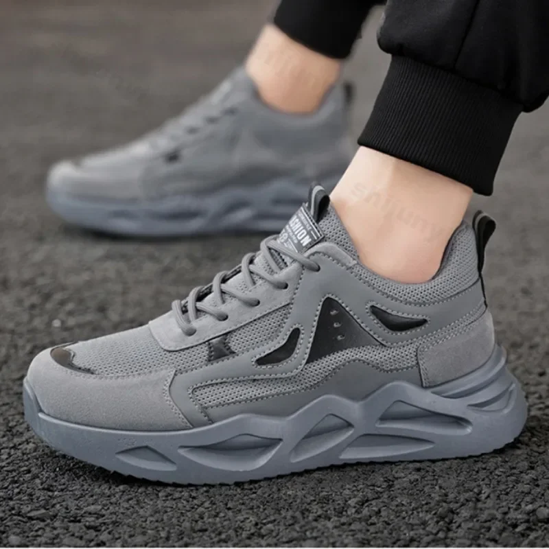 

Кроссовки мужские кроссовки противоскользящая уличная спортивная обувь модная удобная повседневная обувь с дышащей сеткой на толстой подошве на шнуровке