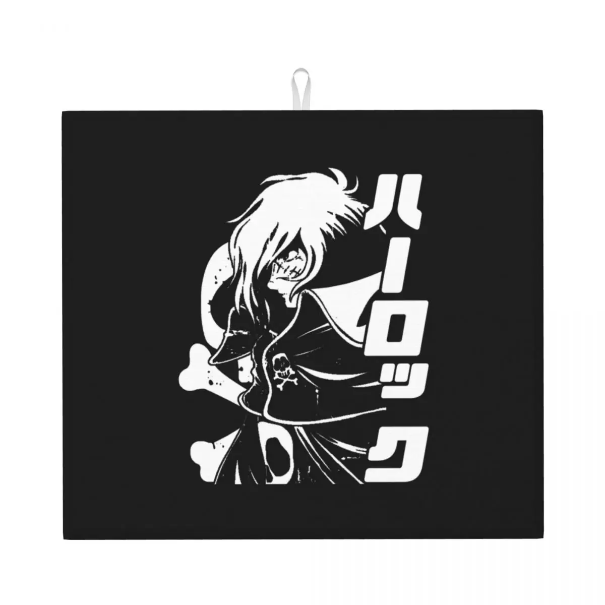 Classic Manga Space Pirate Dish Drying Pads Custom Absorbent Captain Harlock Anime Microfiber Fast Dry Drainer Mats