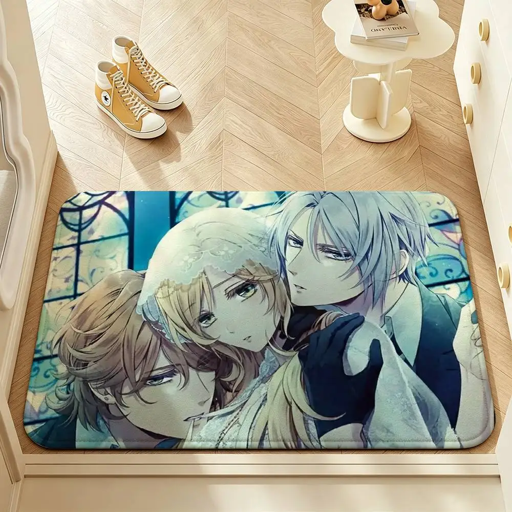 Game P-Piofiore no B-Banshou Characters Soft Comfortable Short Plush Rug Anti‑Slip Floor Mat Machine Washable Home Decor