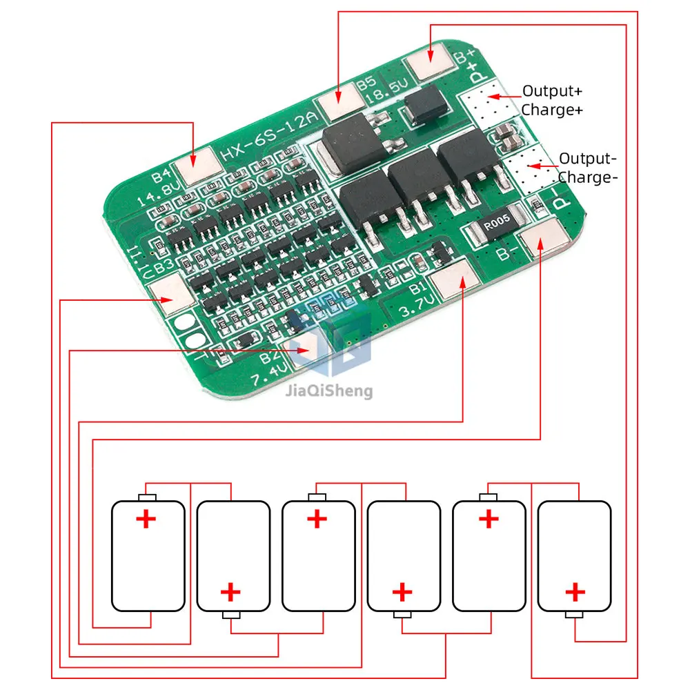 6S 12A 24V PCB BMS Protection Board For 6 Pack 18650 Li-ion Lithium Battery Cell Module New Arrival