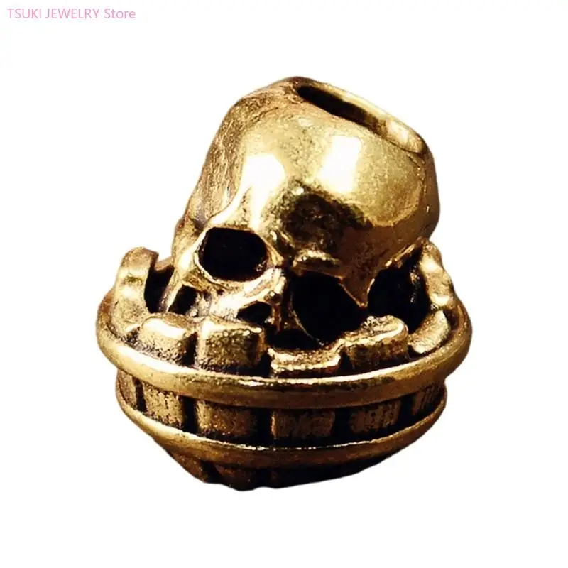62KE Practical Paracords Pendant Skull Spaceship Decorative Lanyards Pendant Metal Texture for Gift and Collectibles