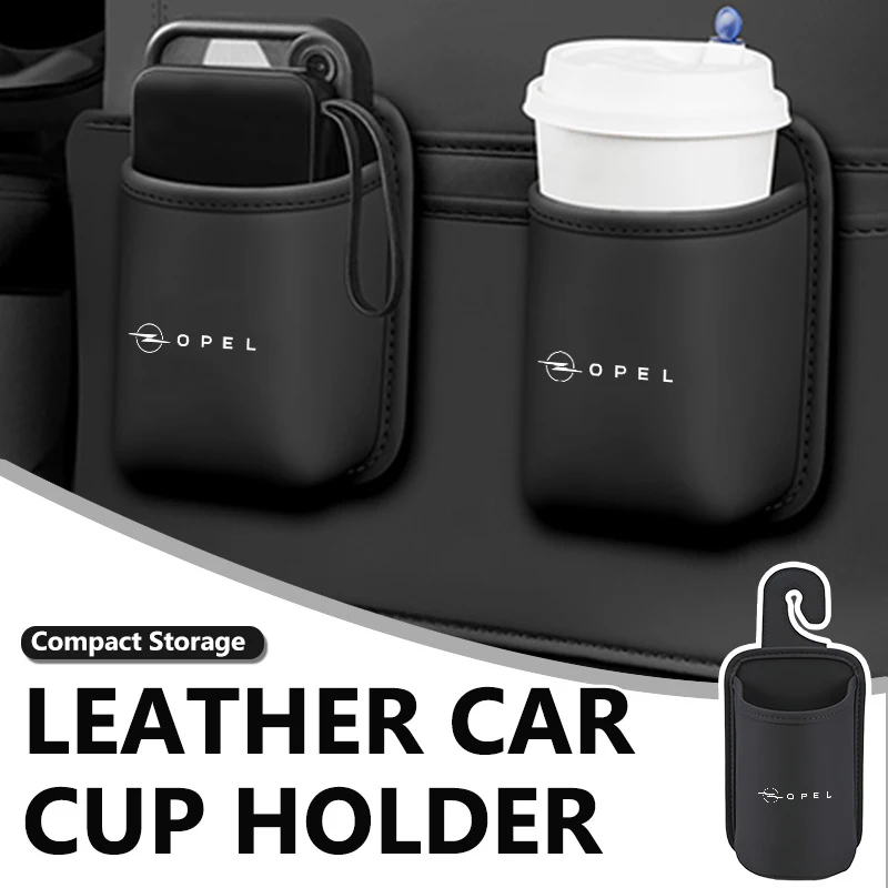 Leather Car Door Water Cup Holder Hang Drink Storage Box For Opel OPC Astra J H G K Insignia Corsa D B E Mokka Vectra B