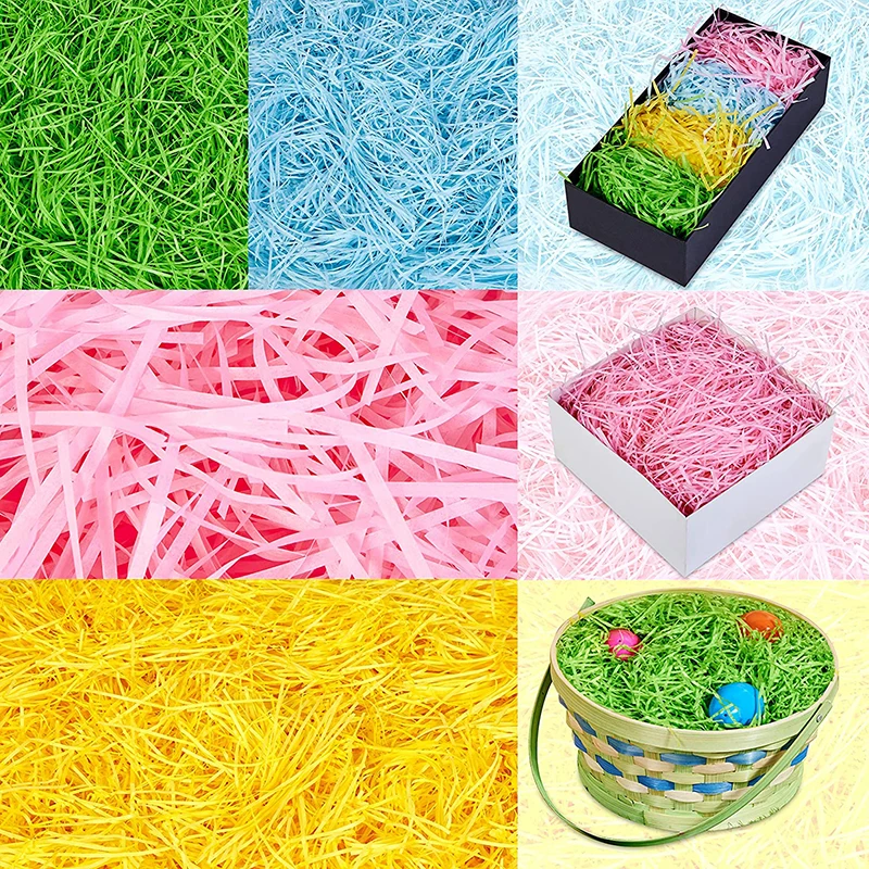 100g Raffia Tissue Paper Grass Stuffers Shredded Paper Crinkle Easter Basket Eggs Fillers Raffia Grass Tissue DIY Gift Box Decor