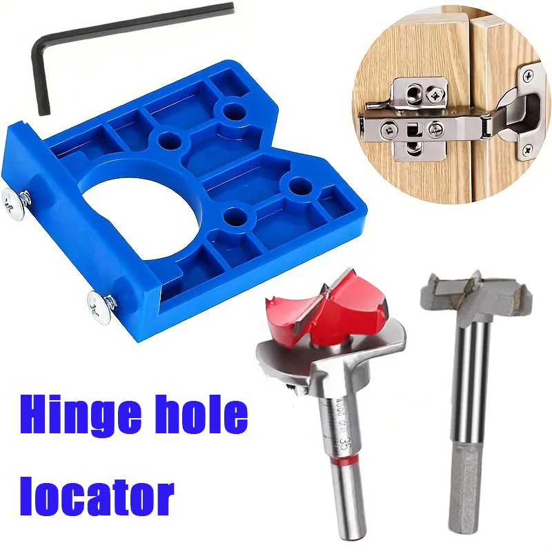 Concealed Jig Precision Hinge Drilling Bit GuideWoodworking Hinge Hole Punching LocatorFor Door Cabinet Cupboard Hinges Mounting