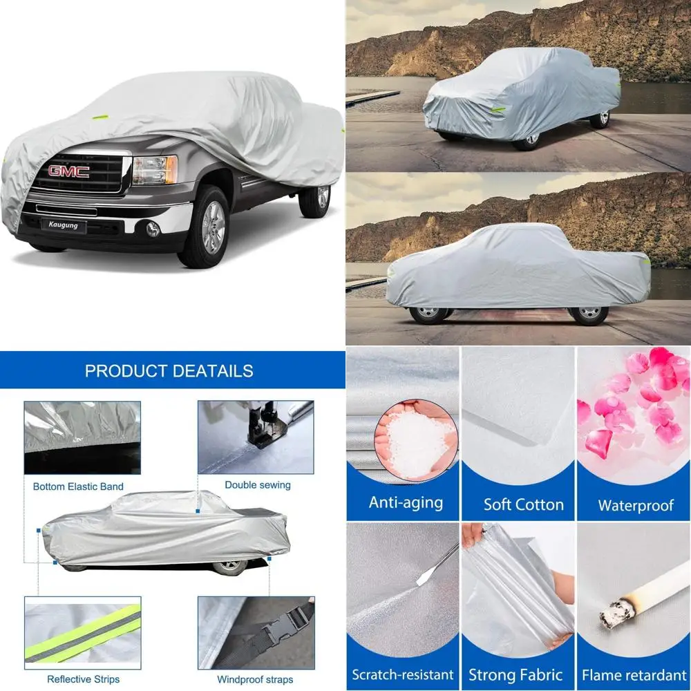

Waterproof Heavyweight Custom Fit Truck Cover for Sierra 1500-2500 Crew Cab 6.5' Bed, 1998-2025, Outdoor 6 Layers Pickup Car Cov