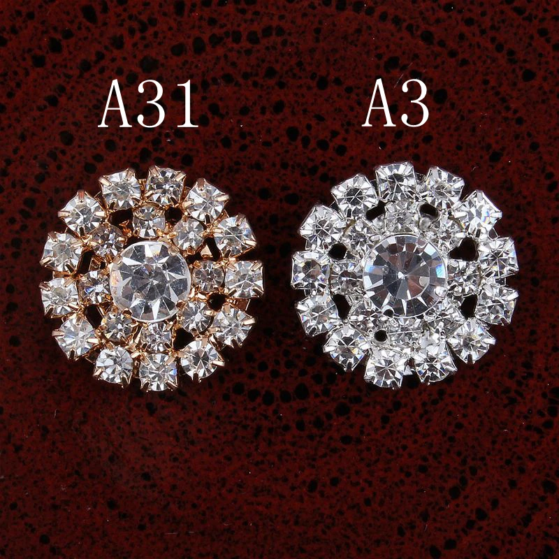 10PCS Handmade Vintage Metal Decorative Buttons Crystal Pearl Flower Center Alloy Flatback Rhinestone Buttons Craft Supplies