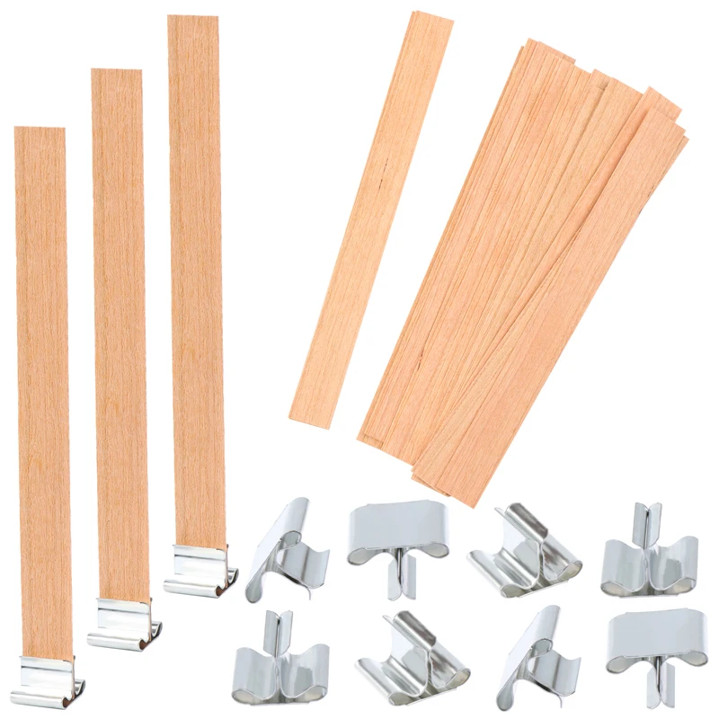 10set 13cm Wooden Candles Wick With Sustainer Tab Candle Wick Core For DIY Candle Making Supplies Handmade Soy Parffin Wax Wick