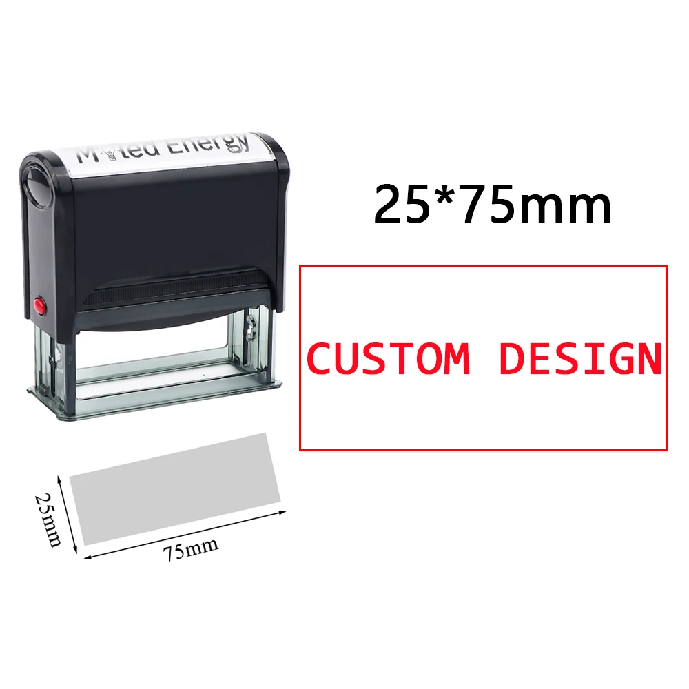 Personalisierter Selbstfärbender Stempel mit Eigenem Design, Transparenter Basis, Nachfüllbares Stempelkissen, Geeignet für Hochzeit, Geschäft, Adresse