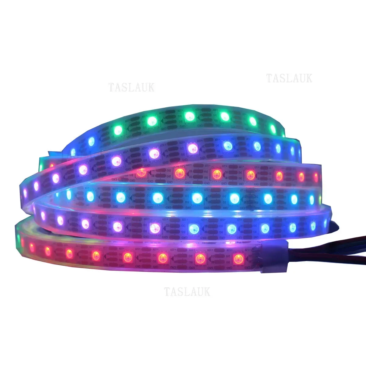 Imagem -06 - Rgb Levou Tira de Luz Ws2815 Dc12v Endereçável Individualmente Sinal Duplo 30 60 96 144 Leds Ip30 65 67 Ws2812b Ws2813