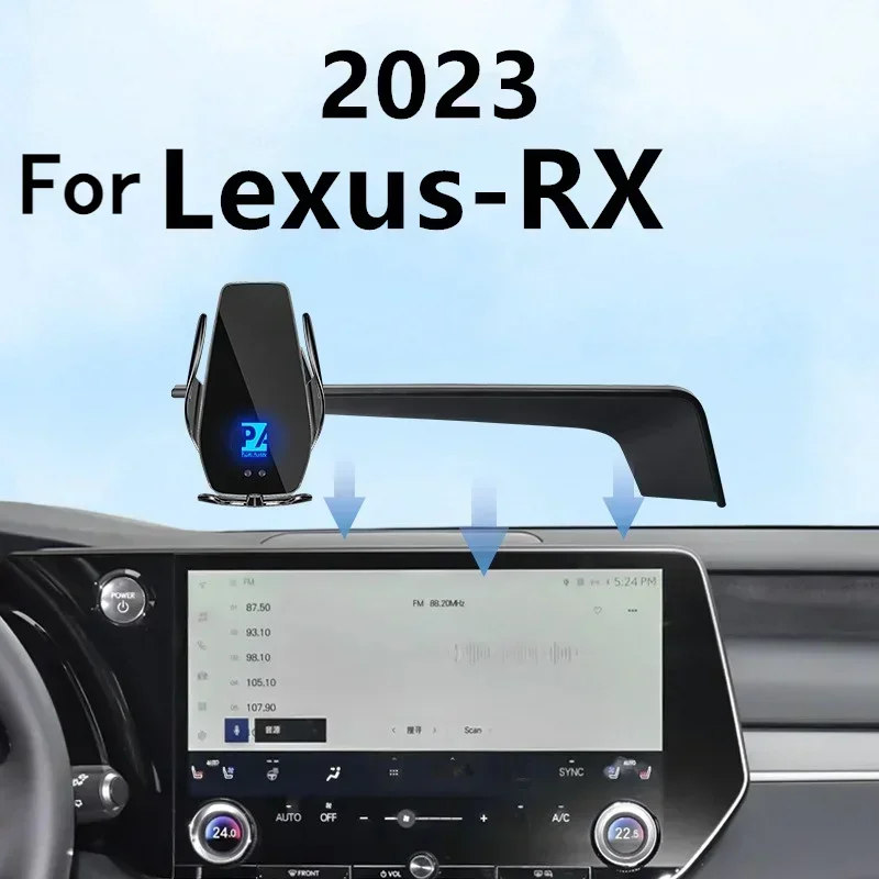 2023 For Lexus RX Car Screen Phone Holder Wireless Charger Navigation Modification Interior 14 Inch Size