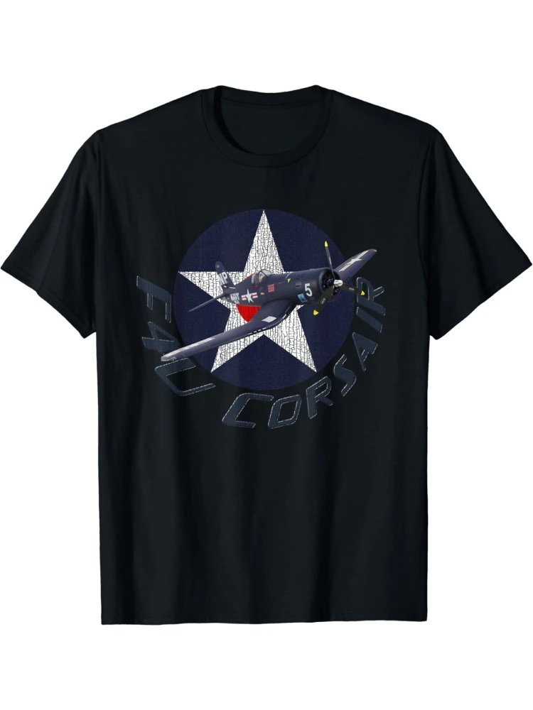 

F4U plane aircraft Warbirds Plane Spotting pattern design -100% cotton summer casual short-sleeved men's printed T-shirt.