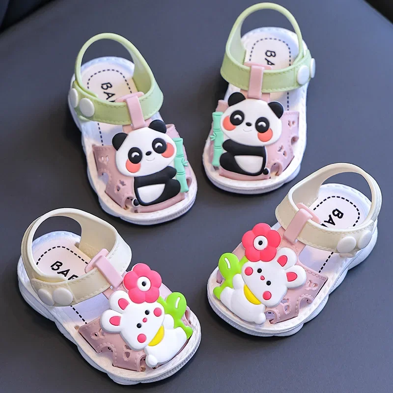 Summer Aged 0-3 Cute Cartoon Baby Shoes For Boys Girl Non-Slip Soft-Soled Children Toddler Indoor Kids Sandals With Covered Toes