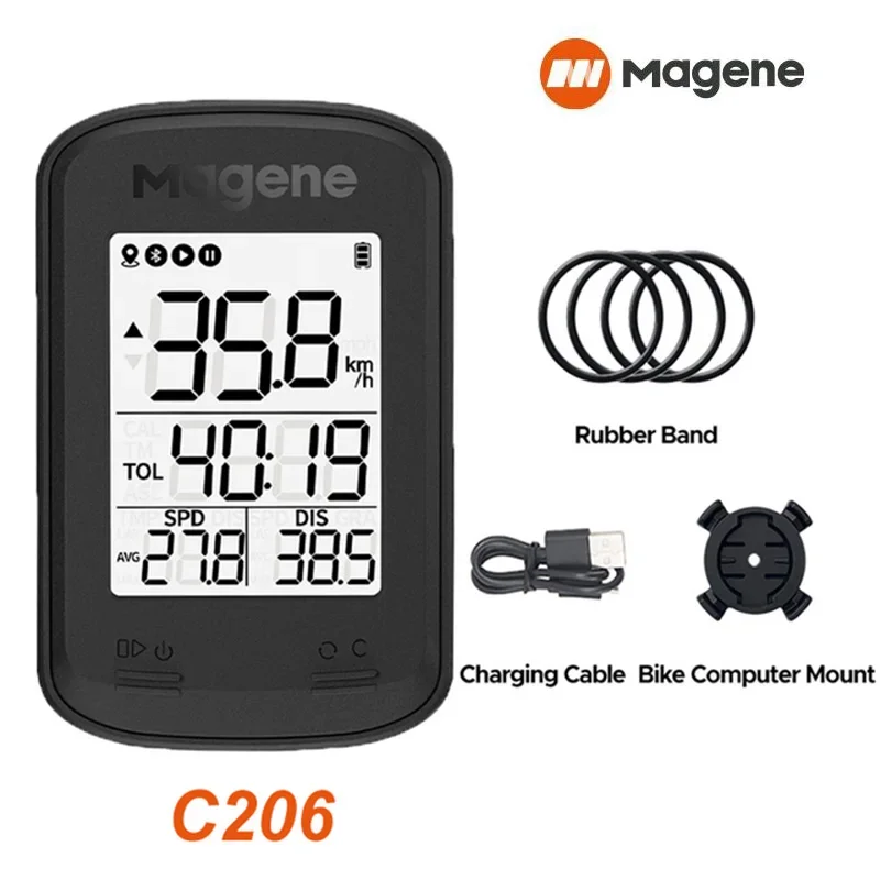 

Велосипедный Спидометр Magene C206 Pro, GPS, беспроводные велосипедные компьютеры, велосипедный тренажер, секундомер для Bluetooth 5,0 ANT +