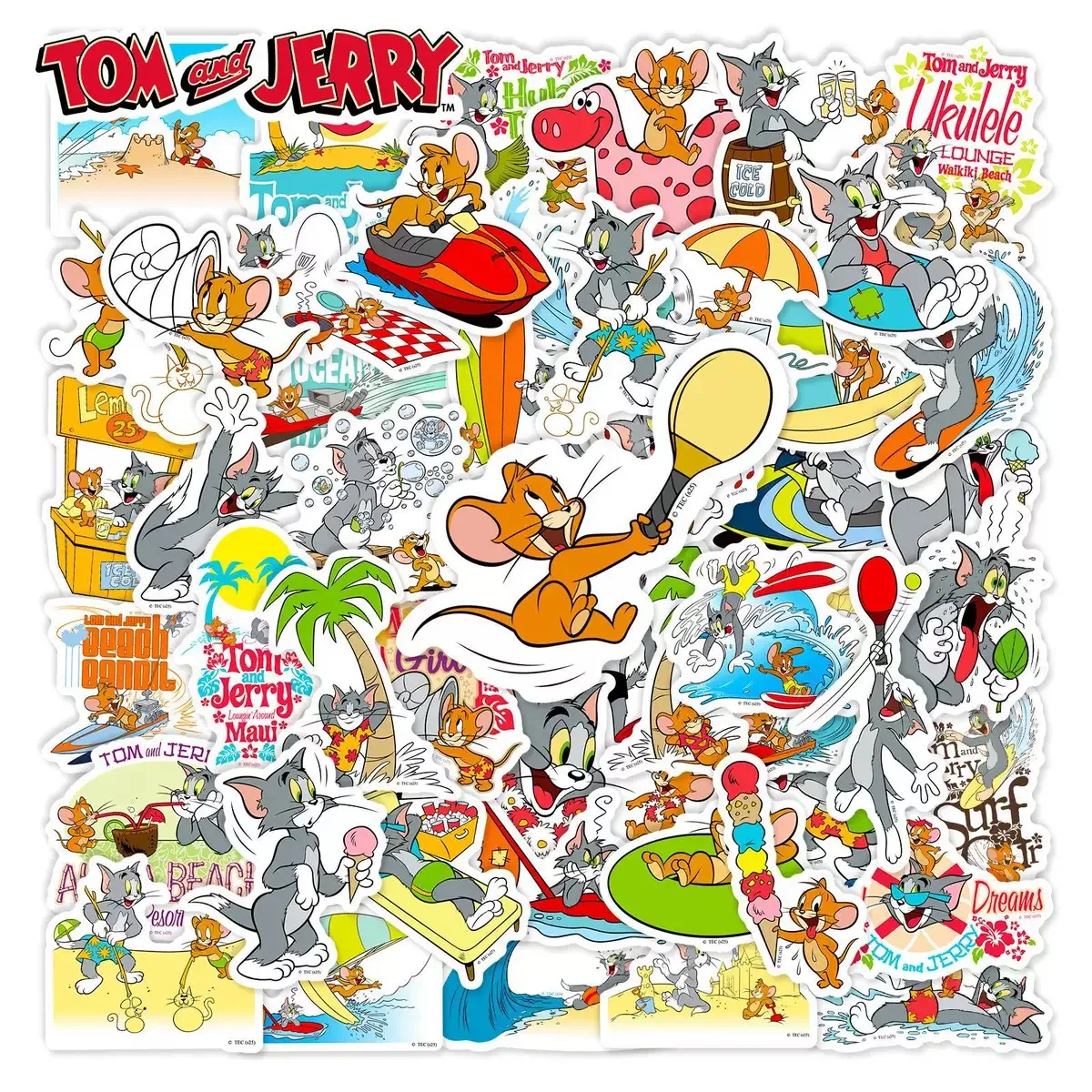 Tom und Jerry Partyzubehör Einweg-Tischgeschirr-Set mit Aufklebern Cartoon Katze Maus Geburtstagsdekoration für Kinder Babyparty – Detail 7
