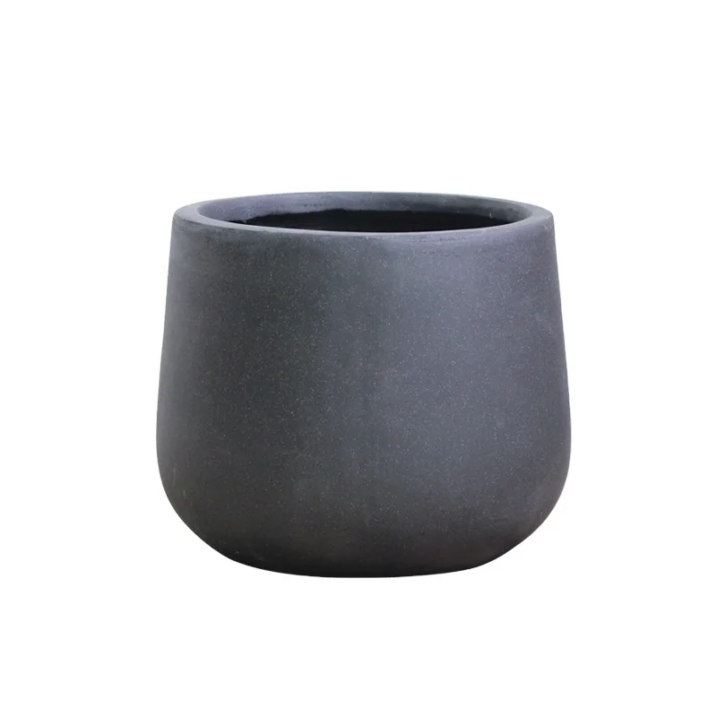 

Outdoor Round Cement Fiberglass Large Size Garden Pot for Garden Decoration