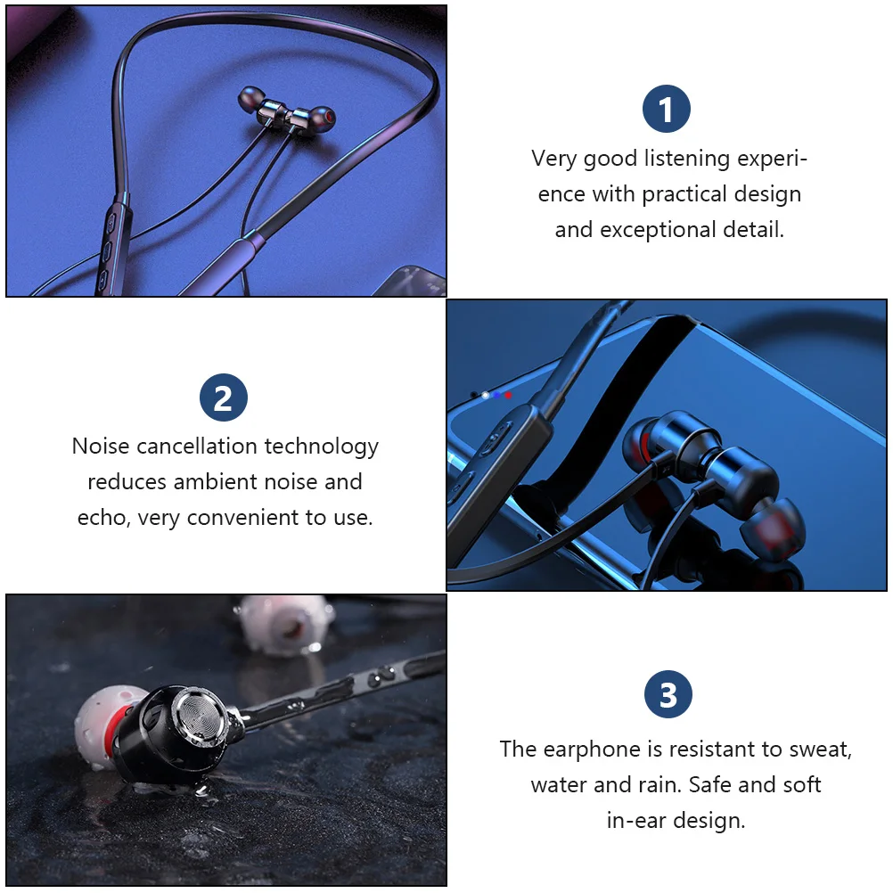 

Wireless Sports Headphones Neck Hanging Earphone In-ear Headsets Earphones Earpiece 5.1 Plastic