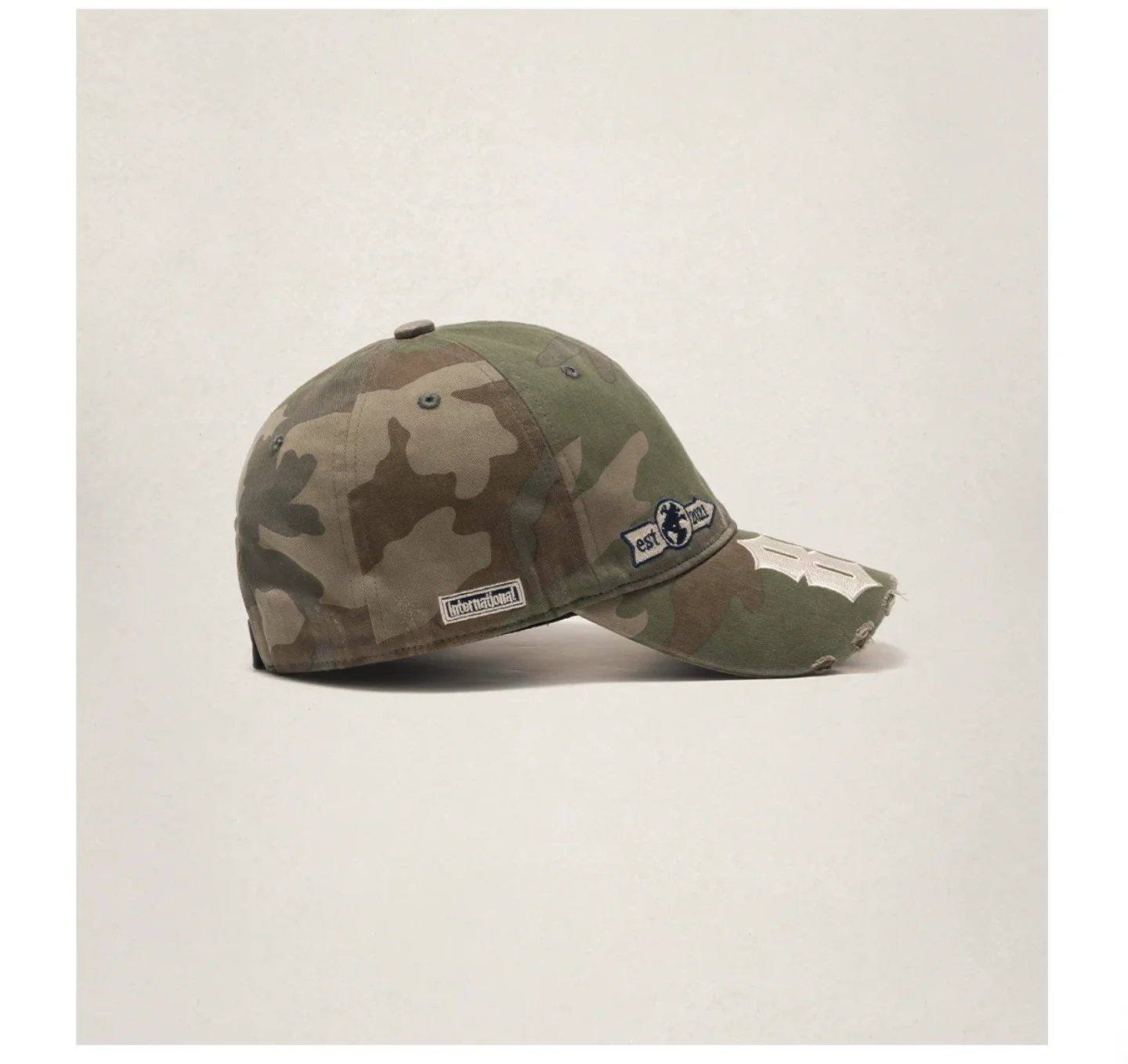 Original Retro American Camouflage Washed Outdated Damaged Baseball Hat Embroidered Dome Duck Tongue Hat