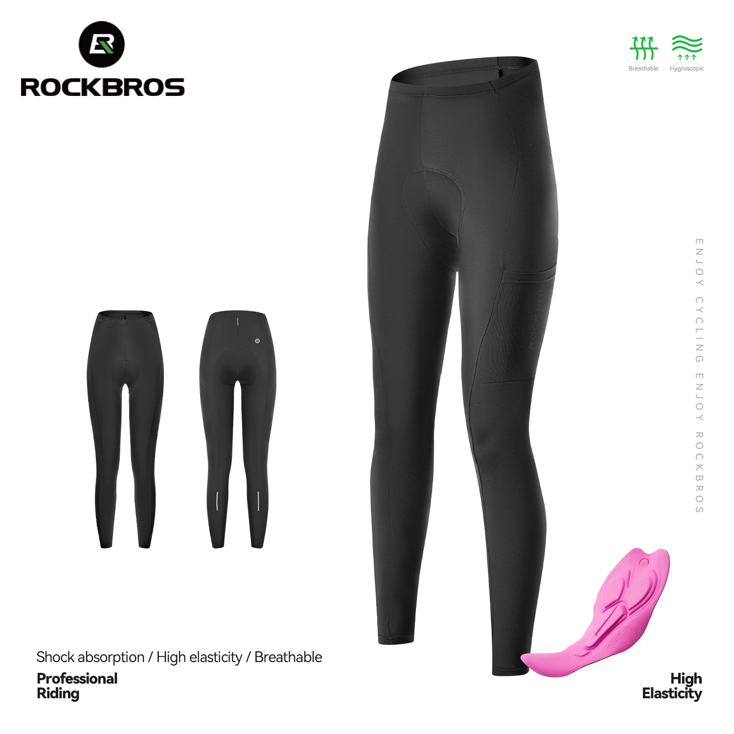 AliExpress ROCKBROS Spring Summer Women Bicycle Pants 3D Cushion Pad Breathable Quick Dry MTB Road Bike Long Trousers Female Cycling Tights
