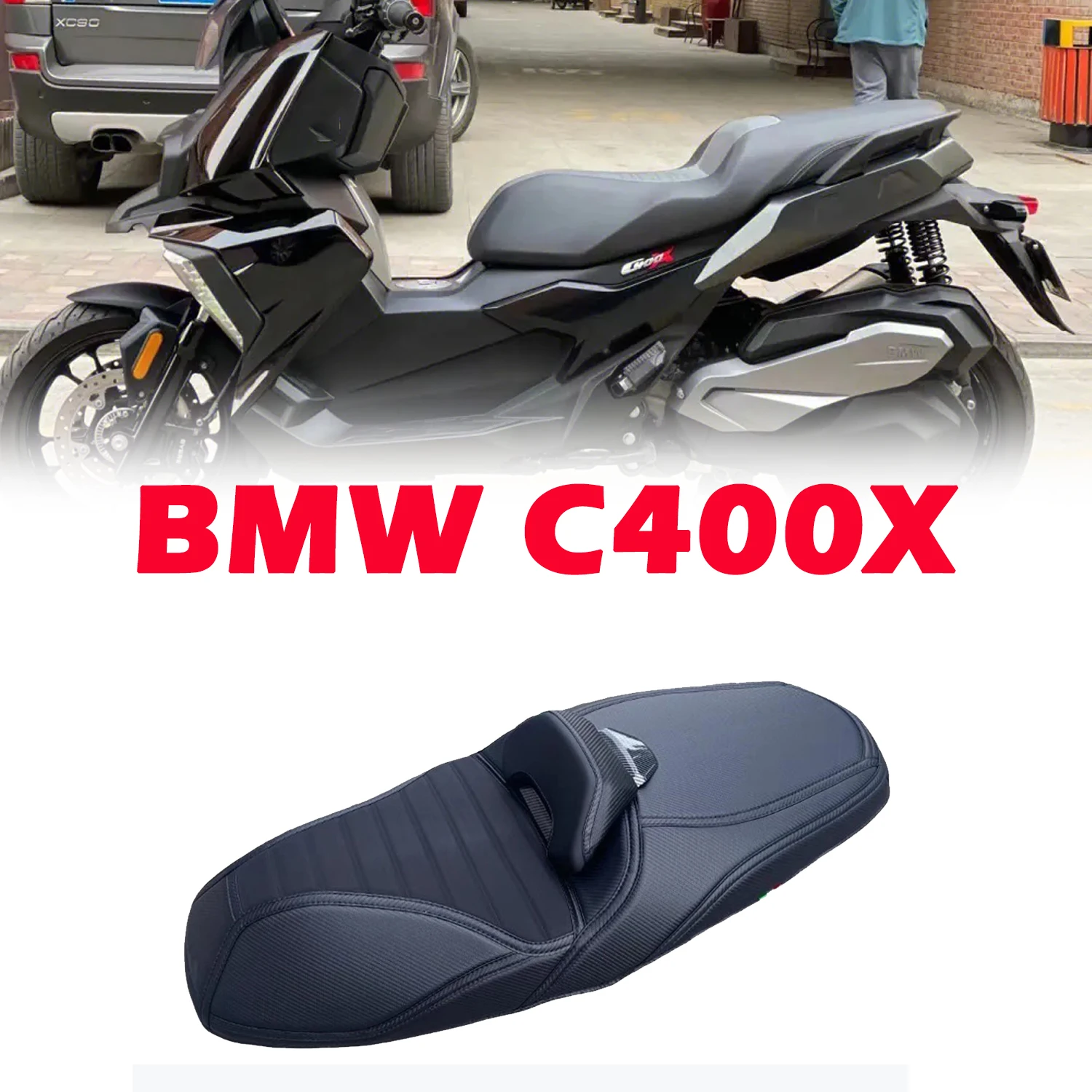 Modified cushion cover thickened and soft backrest lumbar support carbon fiber for BMW C400X C 400X C400