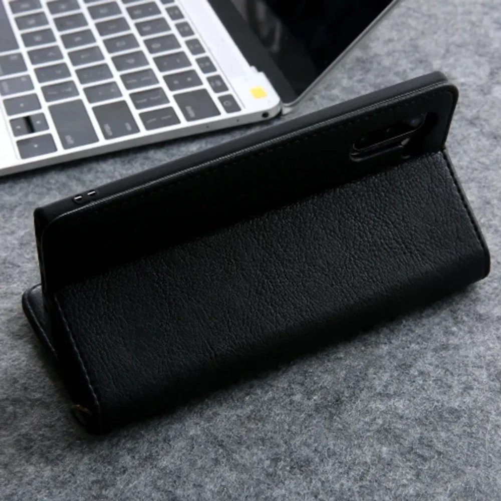 Etui z klapką do nowego iPhone'a 18 17 Air 16 15 14 13 SE 2022 12 Mini 11 Pro Max 7 8 Plus, skórzane etui portfelowe z przegródką na karty, funda — zdjęcie produktu 4